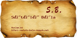 Sétáló Béla névjegykártya